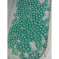 Перлисті намистини — 6 мм. Колір — ментол. Паковання — 10 грамів (прим 100 шт.).