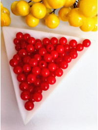 Пластикові намистини 6 мм/червоний/10 грамів (прим.100 шт.)