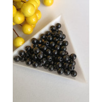 Пластикові намистини 6 мм/чорний/10 грамів (прим.100 шт.)