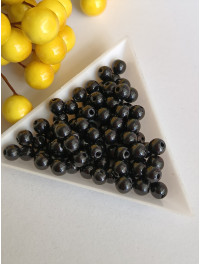 Пластикові намистини 6 мм/чорний/10 грамів (прим.100 шт.)