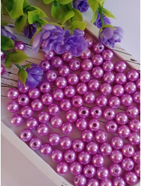 Намисто пластикові 8 мм. Колір малиновий. Паковання 20 шт.