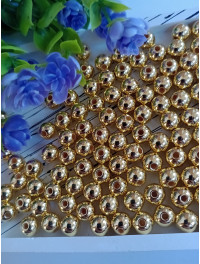 Намисто пластикові 8 мм. Колір — золото. Паковання 20 шт.