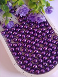 Намисто пластикові 8 мм. Колір — фіолетовий. Паковання 20 шт.