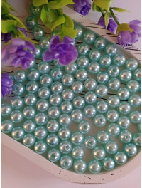 Намисто пластикові 8 мм. Колір — ментол. Паковання 20 шт.