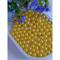 Намисто пластикові 8 мм. Колір — жовтий. Паковання 20 шт.