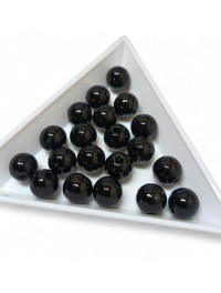 Бусини пластикові 8 мм/чорний/Упаковка 20 шт.