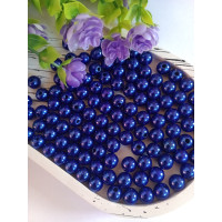 Бусины пластиковые 8 мм. Цвет - синий. Упаковка 20 шт.