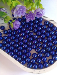 Намисто пластикові 8 мм. Колір синій. Паковання 20 шт.