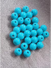 Бусини акрилові/8 мм/цінка за 20 шт./блакитний