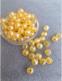 Акрилові намистини/8 мм/10 грамів (40 шт.) жовтий прозорий з АБ