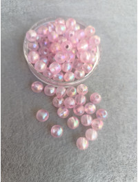 Акрилові намистини/8 мм/10 грамів (40 шт.) лавандовий прозорий з АБ