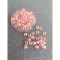 Акрилові намистини/8 мм/10 грамів (40 шт.) рожевий прозорий з АБ
