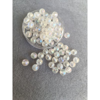 Акриловые бусины/ 8 мм / 10 грам(40шт) прозрачный с АБ