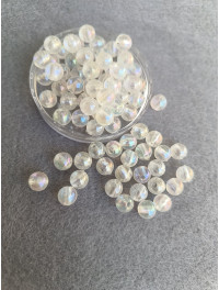 Акрилові намистини/8 мм/10 грамів (40 шт.) прозорий з АБ