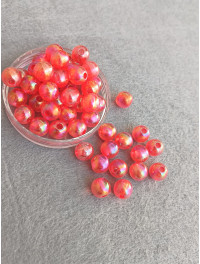 Акрилові намистини/10 мм/20 шт./червоний з АБ