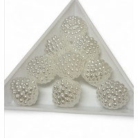 Пластикові намистини "режевіка" Розмір — 14 мм/20 грамів (приб.17 шт.). Колір білий.