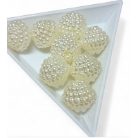 Пластикові намистини "ожина" Розмір — 14 мм/20 грамів (приб.17 шт.)/ молочний