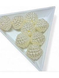 Пластикові намистини "ожина" Розмір — 14 мм/20 грамів (приб.17 шт.)/ молочний