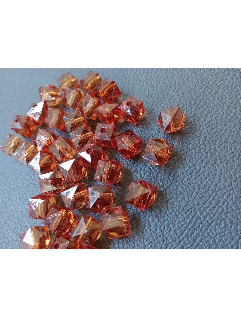 Бусины "квадратные" / 10 мм / 20 штук / темная карамель