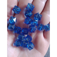 Бусины "квадратные" / 10 мм /  10 грамм (19  шт) / синий