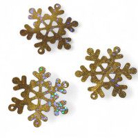 Паєтки "сніжинка"/4 см/20 шт./ золотого голограма