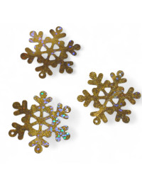 Паєтки "сніжинка"/4 см/20 шт./ золотого голограма