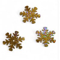 Паетки "снежинка". / 2 см / 3 грамма/ золото голограмма