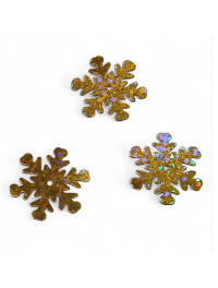 Паєтки "сніжинка". / 2 см / 3 грами/ золото голограма