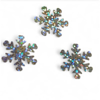 Паєтки "сніжинка". / 2.5 см/3 грама/ срібло голограма