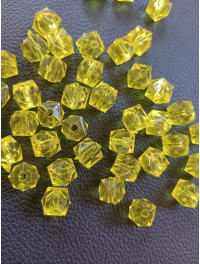 Бусини "квадратні"/10 мм/10 грамів (19 шт)/жовтий