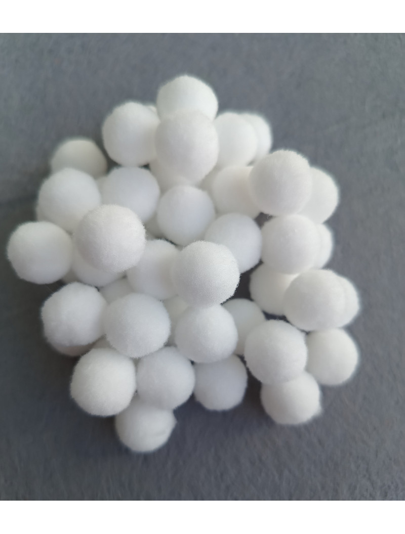 Помпони для творчості 1,5 см, 50 шт./ Молочний білий