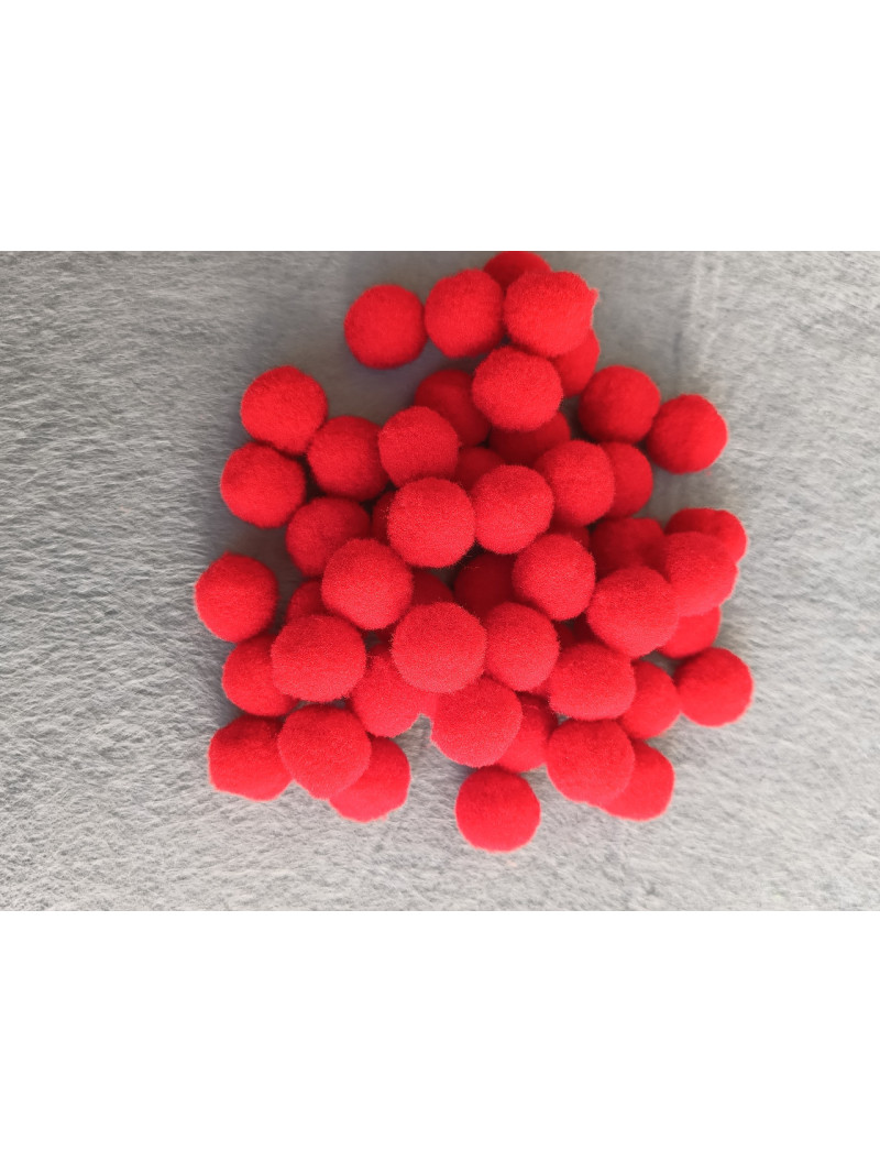 Помпони "люкс" для творчості 1,5 см, 50 шт./червоний