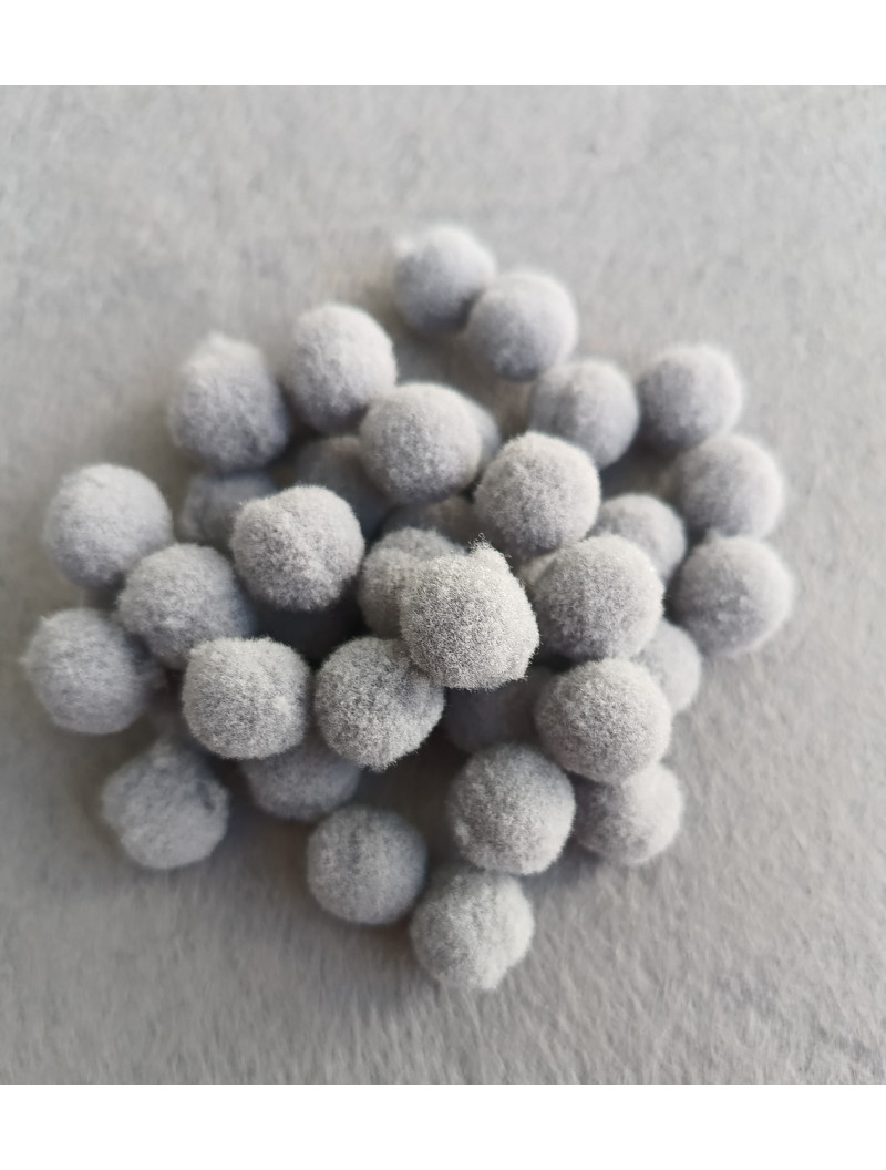 Помпони "люкс" для творчості 1,5 см, 50 шт./Сірий