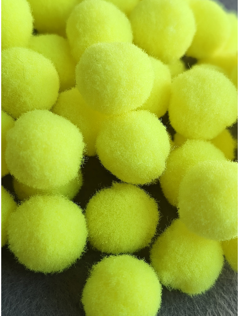 Помпони "люкс" для творчості 1,5 см, 50 шт./салатовий неон