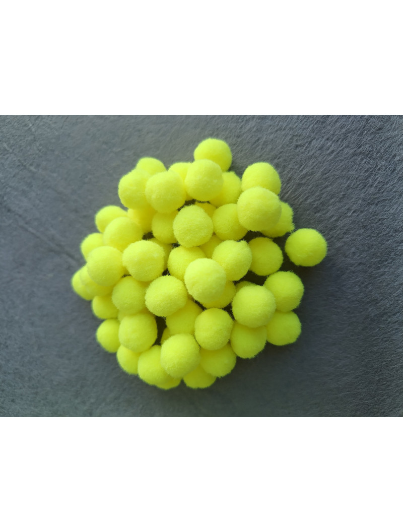 Помпони "люкс" для творчості 1,5 см, 50 шт./салатовий неон