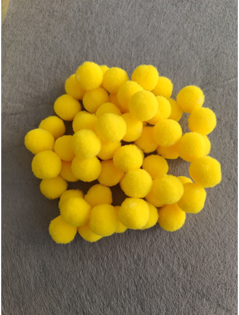 Помпони "люкс" для творчості 1,5 см, 50 шт./жовтий