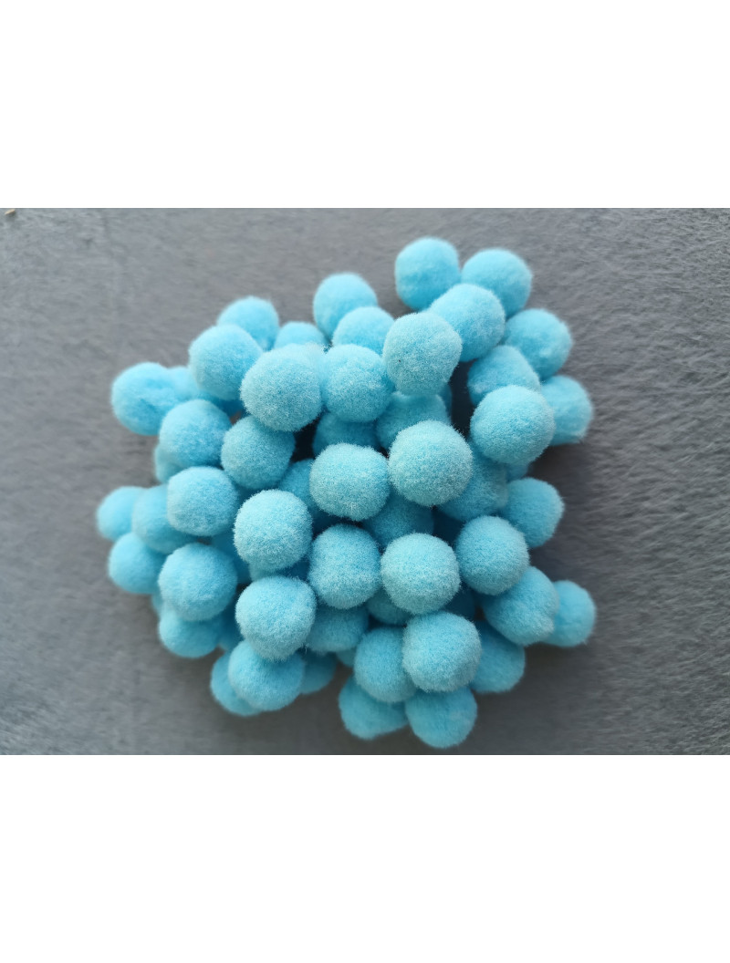 Помпони "люкс" для творчості 1,5 см, 50 шт./блакитний 2