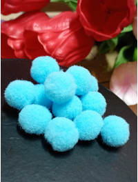 Помпони "люкс" для творчості 1,5 см, 50 шт./блакитний 2