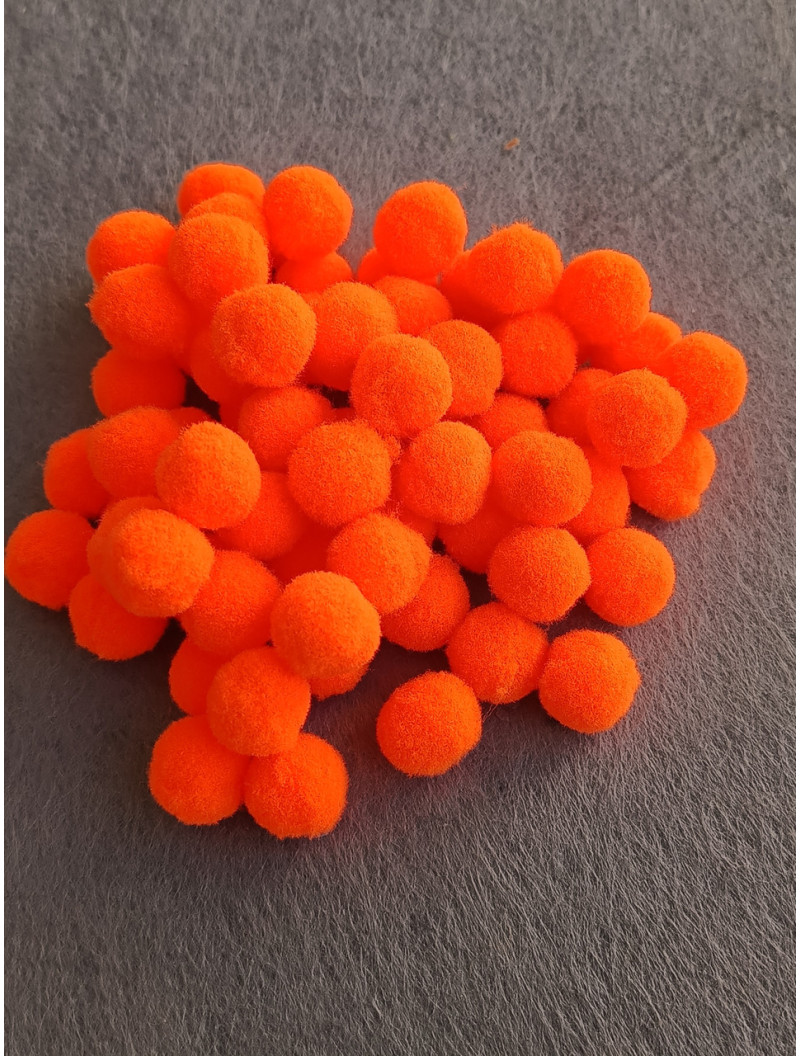 Помпони "люкс" для творчості 1,5 см, 50 шт./жовтогарячий