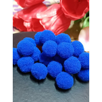 Помпоны "люкс"  для творчества 1,5 см, 50 шт/синий