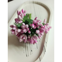 Тычинки "незабудка" на проволоке с листиками. Цена за букетик. Цвет - розовый.