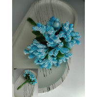 Тычинки "незабудка" на проволоке с листиками. Цена за букетик. Цвет - голубой.