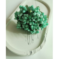 Тычинки "незабудка" на проволоке с листиками. Цена за букетик. Цвет - ментол.