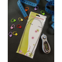 Спицы для вязания металлические на тросике № 2. Длина 80 см.