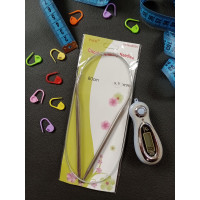 Спиці для в'язання металеві на тросиці No 5.5. Довжина 80 см.