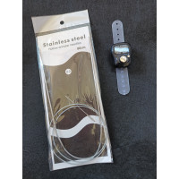 Спицы для вязания металлические на тросике № 2. Длина 80 см.