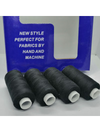 (10 шт.). Нитка 40/2 Super. Колір чорний. 400 ярдів В уп. 10 бабинок.