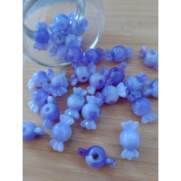 Бусіна "конфетка"/розмір 10 × 18 (від.3 мм)/Квіт — фіолетовий. Ціна вказана за 10 шт.