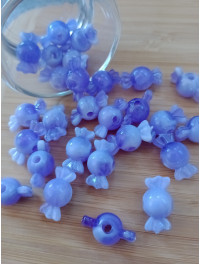 Бусіна "конфетка"/розмір 10 × 18 (від.3 мм)/Квіт — фіолетовий. Ціна вказана за 10 шт.