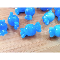 Бусіна "конфетка"/розмір 10 × 18 (від.3 мм)/Квіт-синій. Ціна вказана за 10 шт.